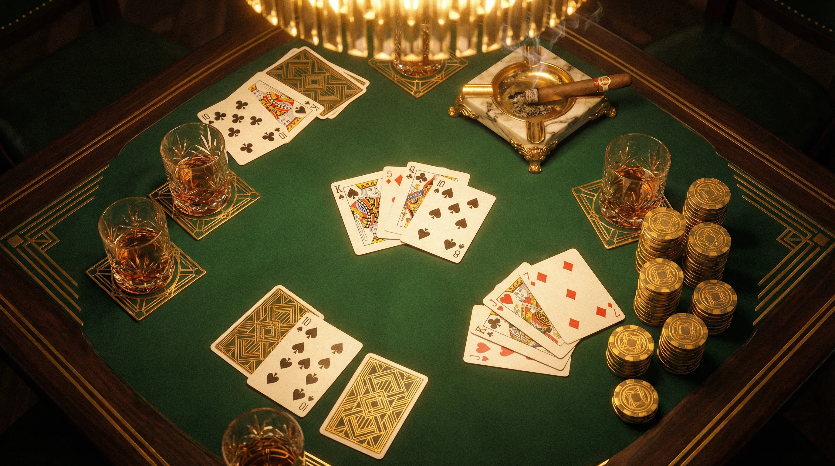 1920年代Art Deco风格炸金花牌桌 - 体验 盛世棋牌 的经典魅力