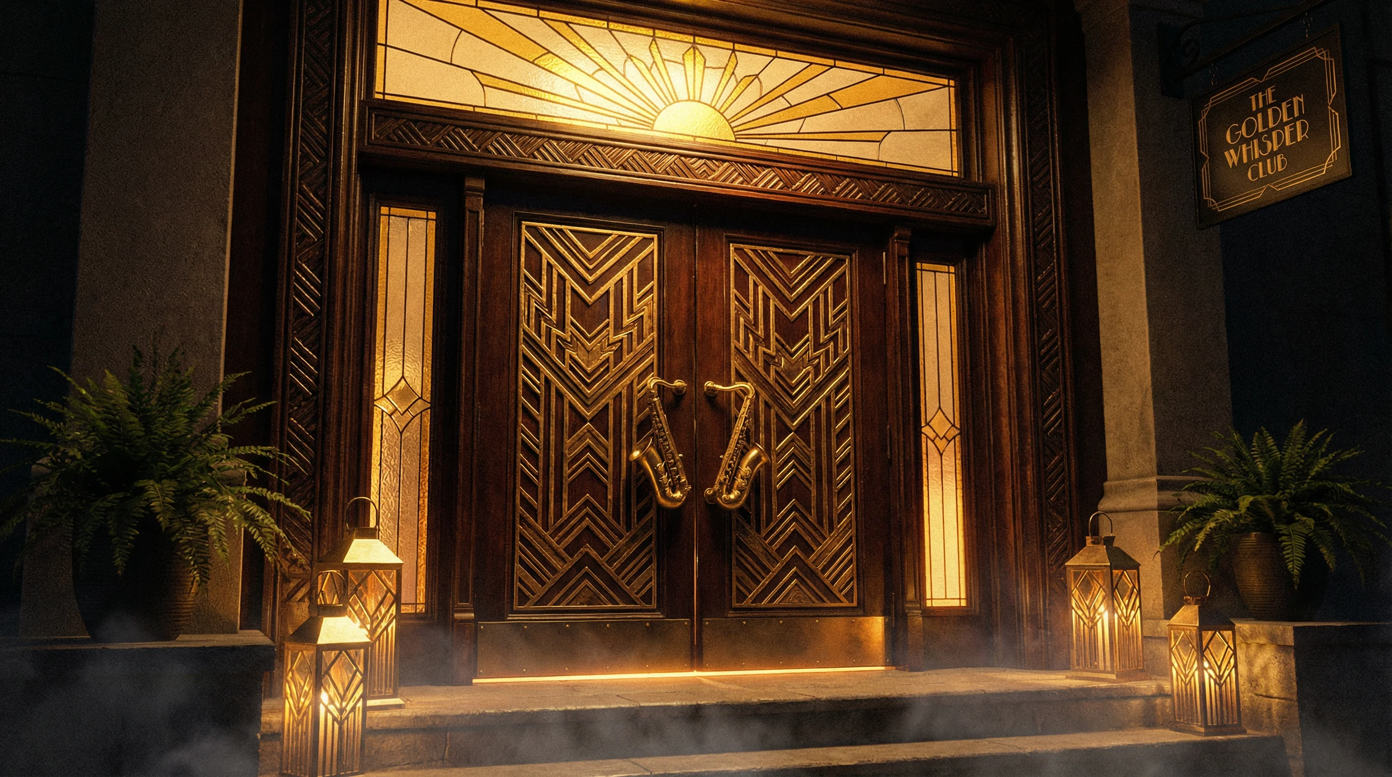 Art Deco风格大门入口 - 开启 盛世棋牌 之旅